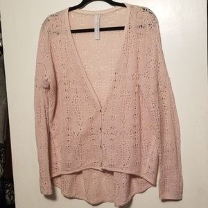 Free People new romantics blush pink cardigan